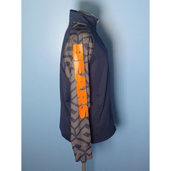 Chicago Bears Zip Up Thermal Base Jacket Graphic Sleeve Blue,Orange,Gray Large - Picture 3 of 15